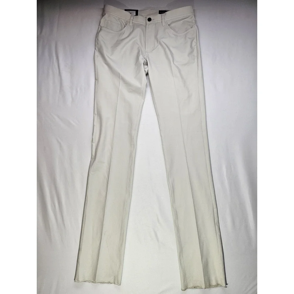 Dunning Golf Pants Men's 33x37 Long Inseam Performance Stretch Flat Front Stone